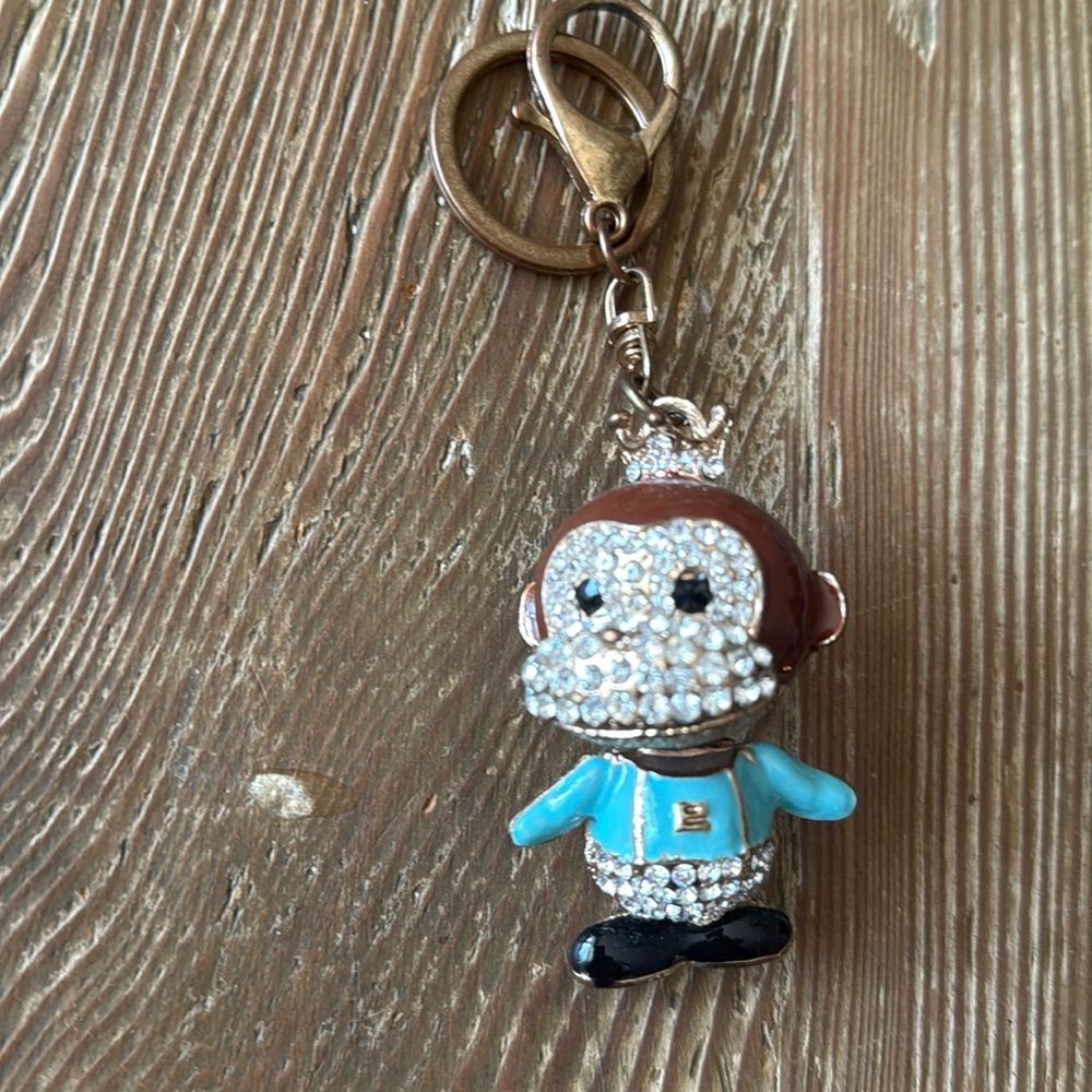 Monkey moving keychain bling